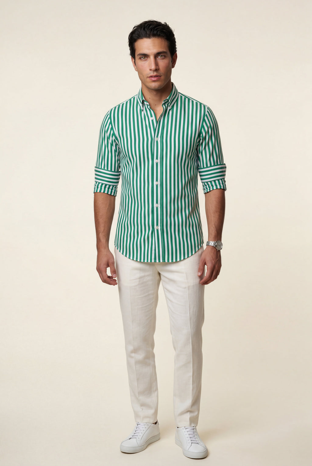 Liam | Tailored Vertical Stripe Button-down Dress Shirt