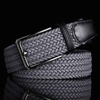 Liam | Men's Braided Stretch Belt with Trim and Buckle