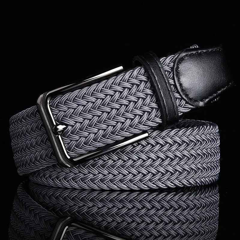 Liam | Men's Braided Stretch Belt with Trim and Buckle