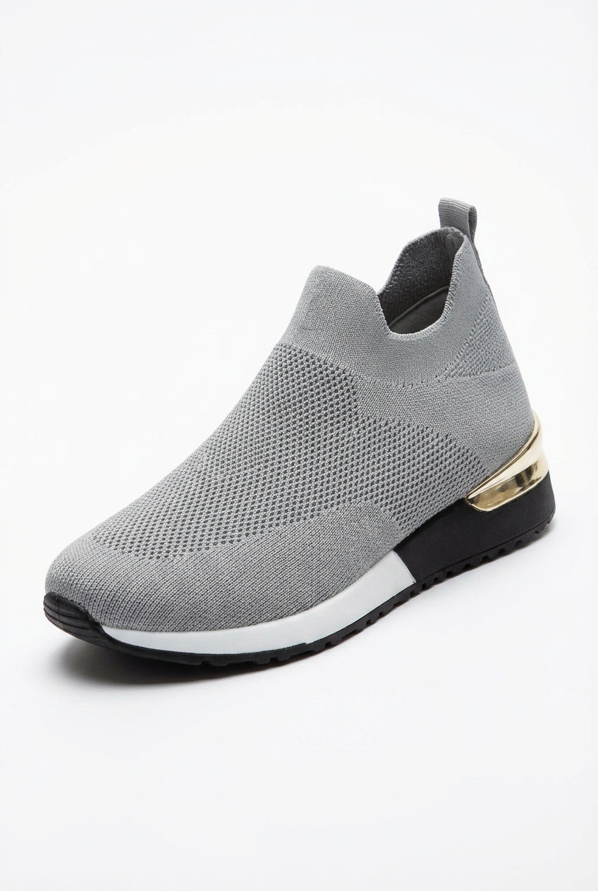 Lia | Metallic Heel Slip-on Wedge Sneakers