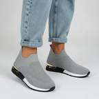 Lia | Metallic Heel Slip-on Wedge Sneakers