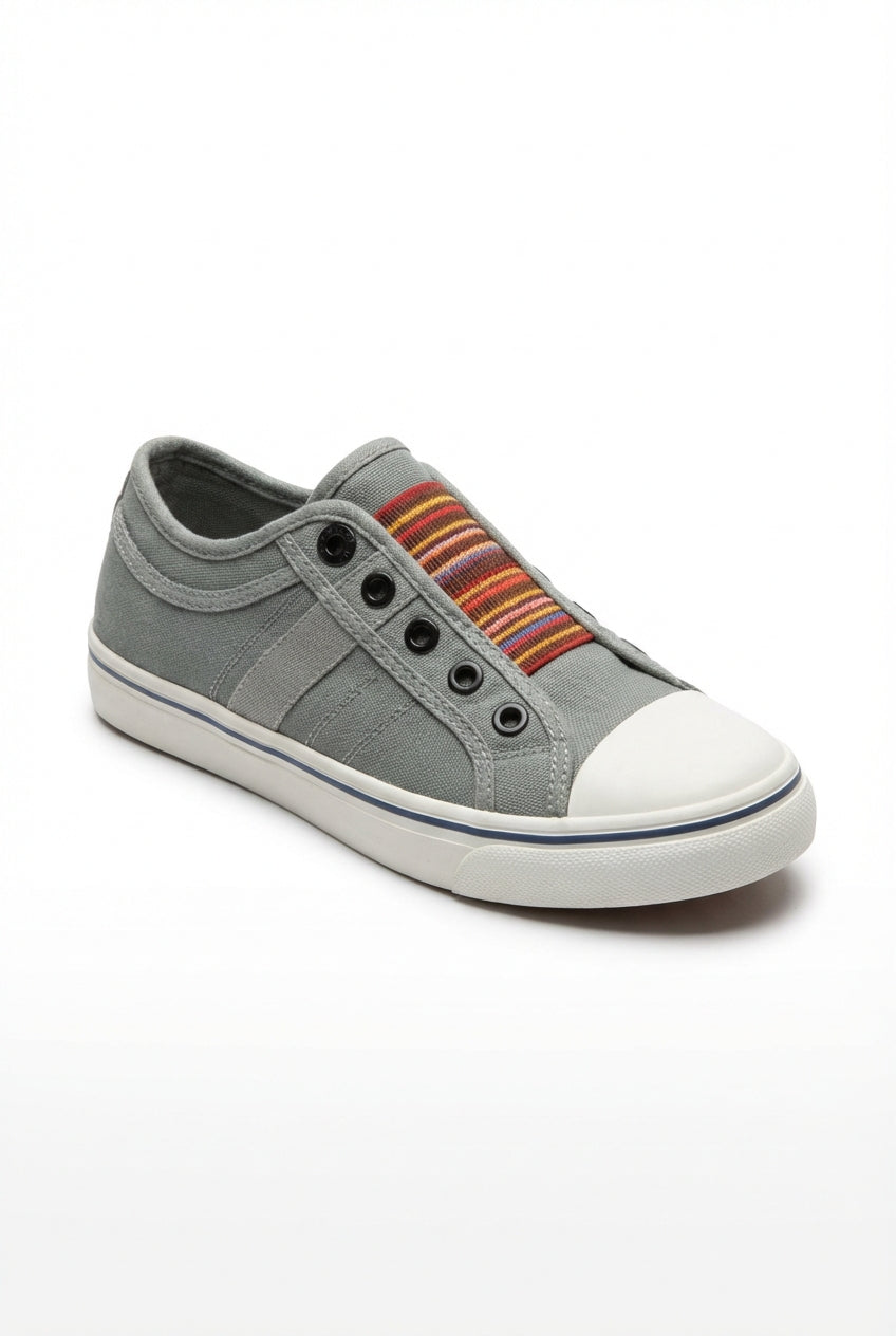 Lia | Multicolor Elastic Band Slip-on Canvas Sneaker