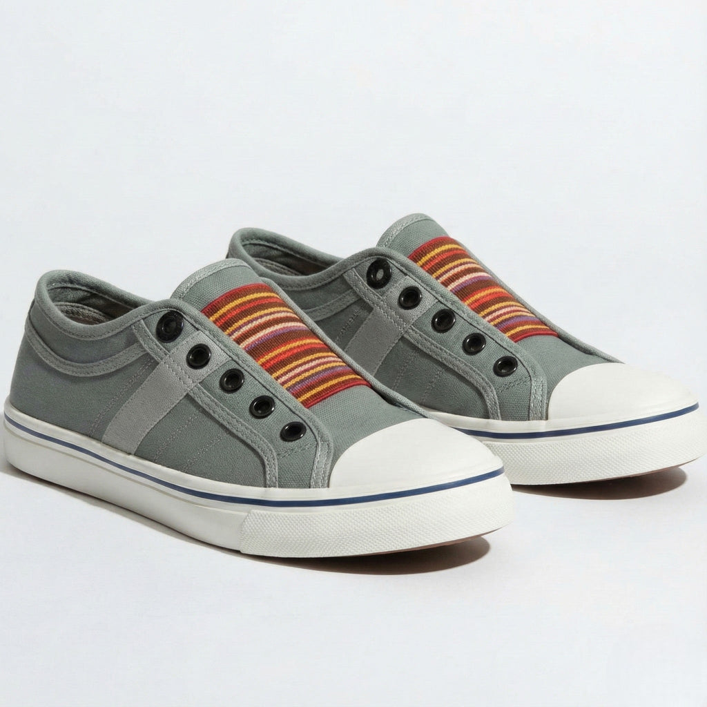 Lia | Multicolor Elastic Band Slip-on Canvas Sneaker