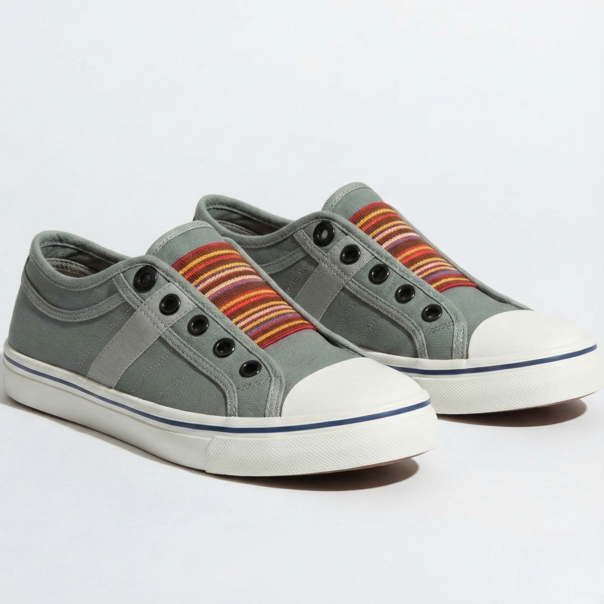 Lia | Multicolor Elastic Band Slip-on Canvas Sneaker
