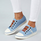 Lia | Multicolor Elastic Band Slip-on Canvas Sneaker