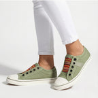 Lia | Multicolor Elastic Band Slip-on Canvas Sneaker