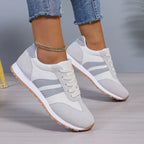 Lia | Retro Color-block Lace-up Walking Sneakers