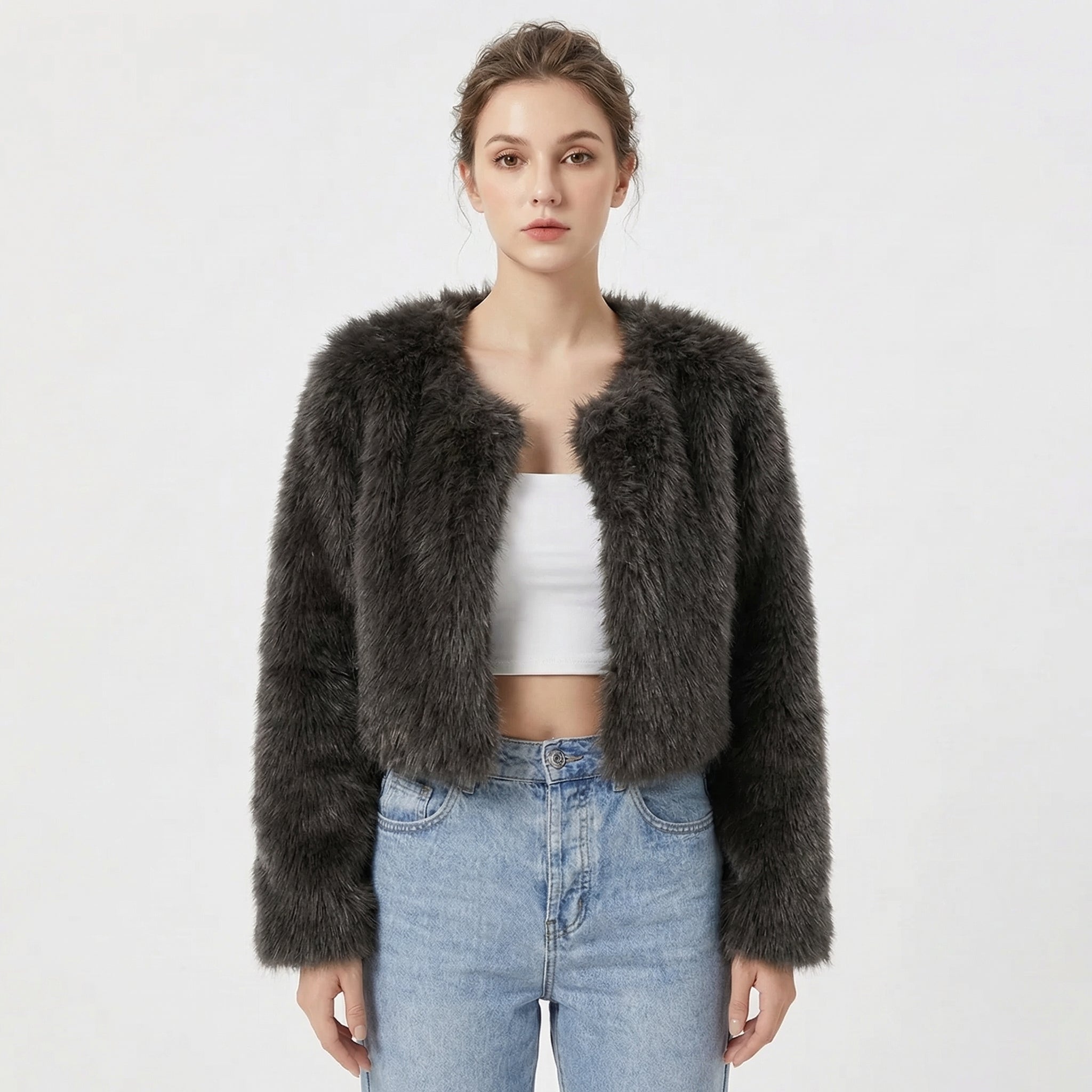Lia | Women's Short Cardigan Fur Coat