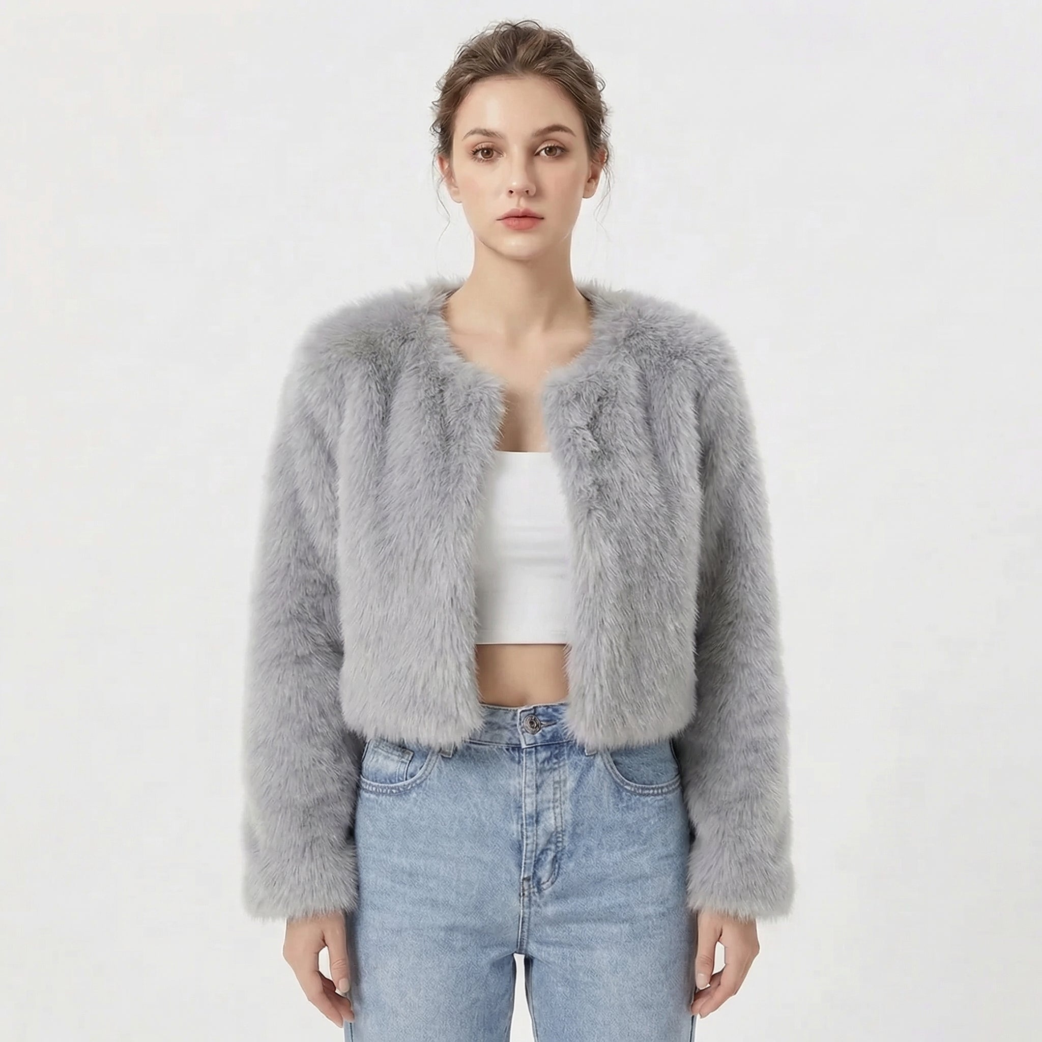 Lia | Women's Short Cardigan Fur Coat