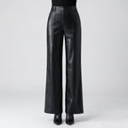 Lia | Women's High-Waisted Wide Leg Faux Leather Pants