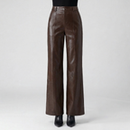 Lia | Women's High-Waisted Wide Leg Faux Leather Pants