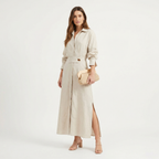 Lia | Women's Maxi Shirt Dress with Side Slit