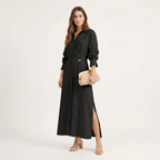 Lia | Women's Maxi Shirt Dress with Side Slit