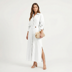 Lia | Women's Maxi Shirt Dress with Side Slit