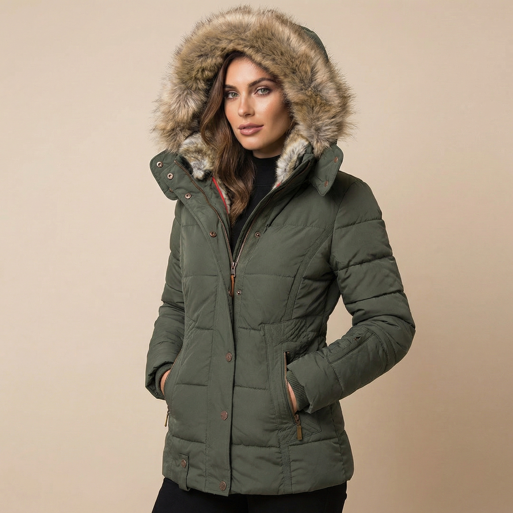 Lia | Women's Slim Fit Fur Collar Puffer Down Winter Jacket