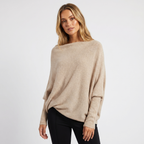 Lia | Women's Oversized Batwing Knit Pullover Jumper