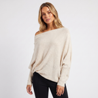 Lia | Women's Oversized Batwing Knit Pullover Jumper