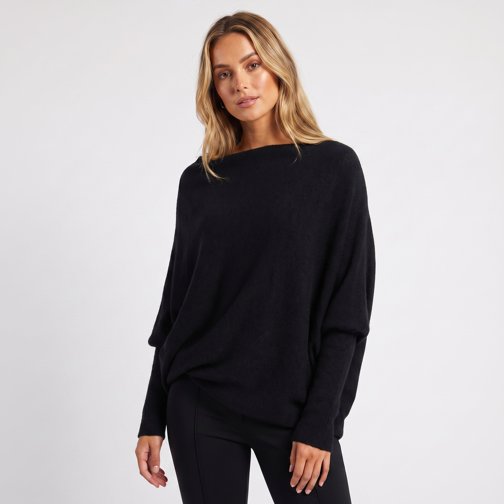 Lia | Women's Oversized Batwing Knit Pullover Jumper