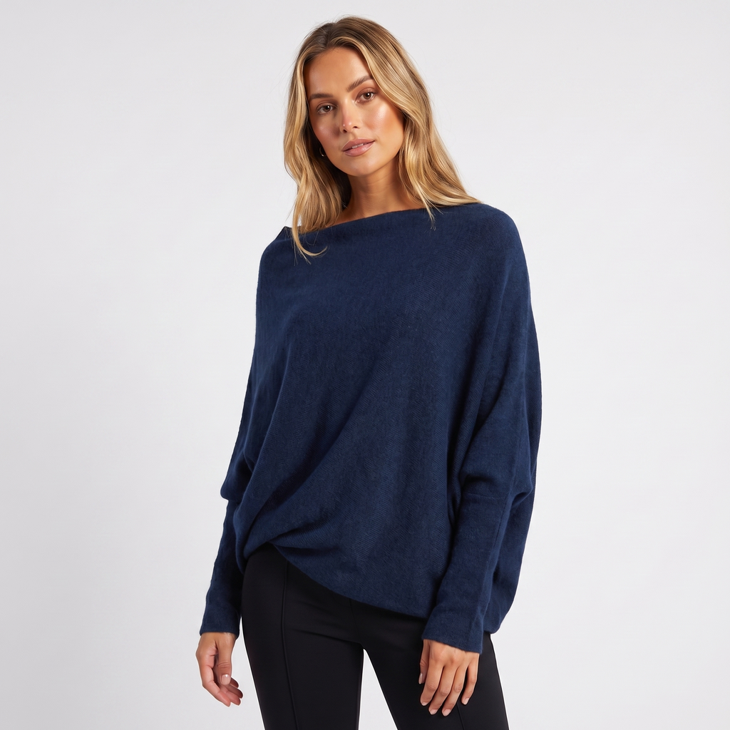 Lia | Women's Oversized Batwing Knit Pullover Jumper