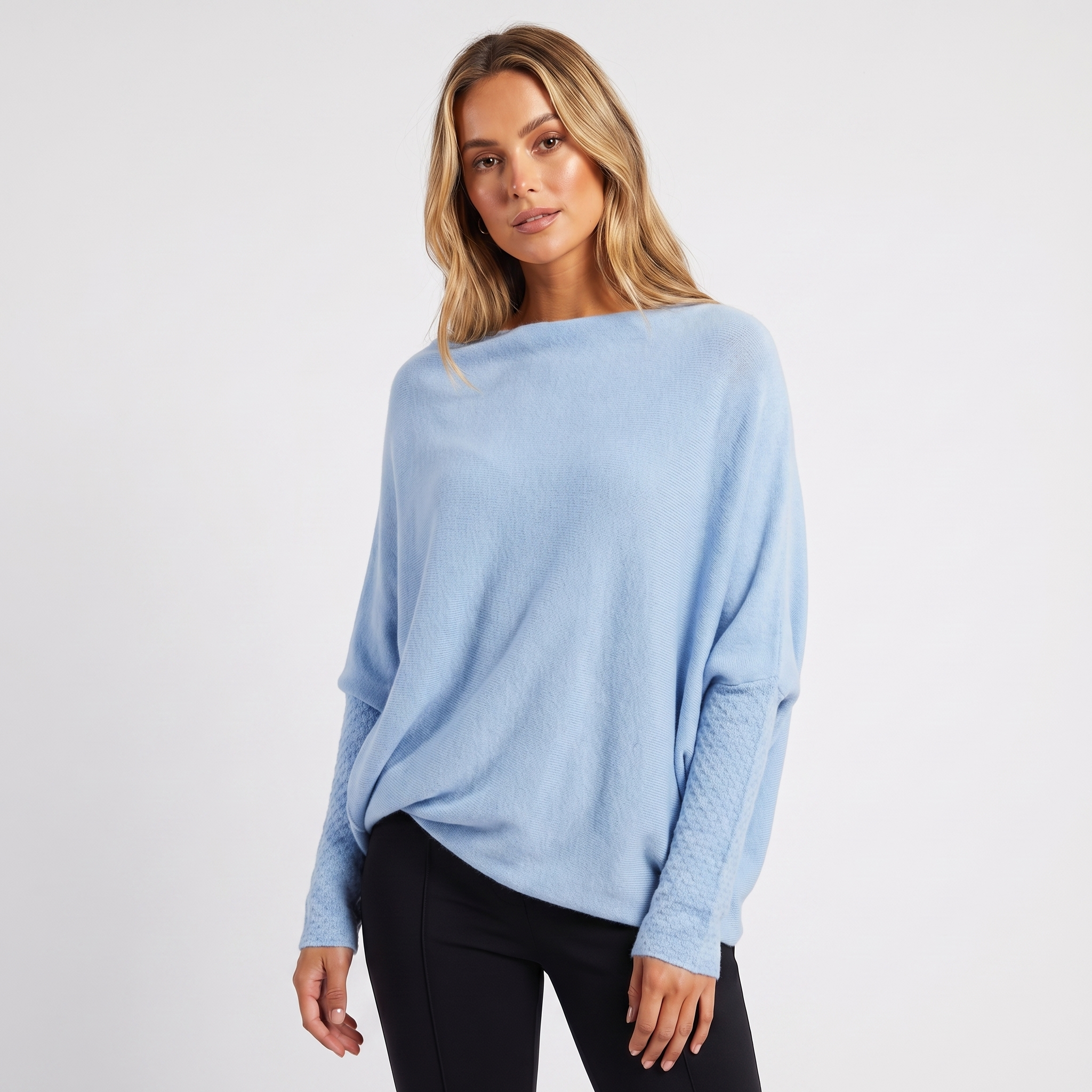 Lia | Women's Oversized Batwing Knit Pullover Jumper