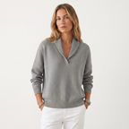 Lia | Women's V-Neck Knit Sweater – Soft Relaxed Fit Pullover Casual Knitwear