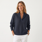 Lia | Women's V-Neck Knit Sweater – Soft Relaxed Fit Pullover Casual Knitwear