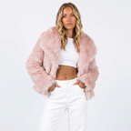 Lia | Women's Shaggy Faux Fur Coat Luxury Oversized Winter Jacket Wide Lapel