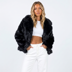 Lia | Women's Shaggy Faux Fur Coat Luxury Oversized Winter Jacket Wide Lapel