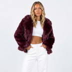 Lia | Women's Shaggy Faux Fur Coat Luxury Oversized Winter Jacket Wide Lapel