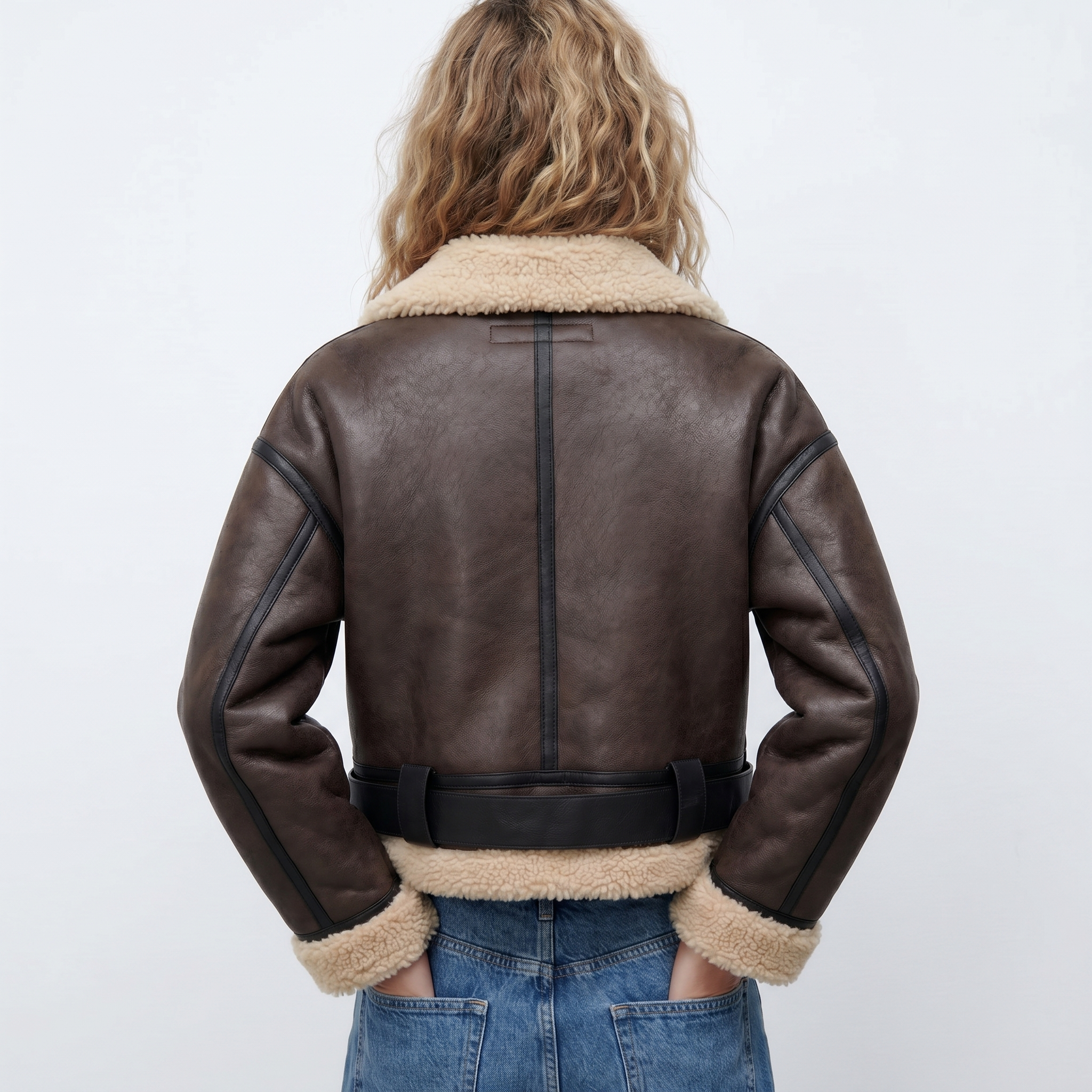 Lia | Women's  Double-Sided Shearling Warm Bomber Jacket