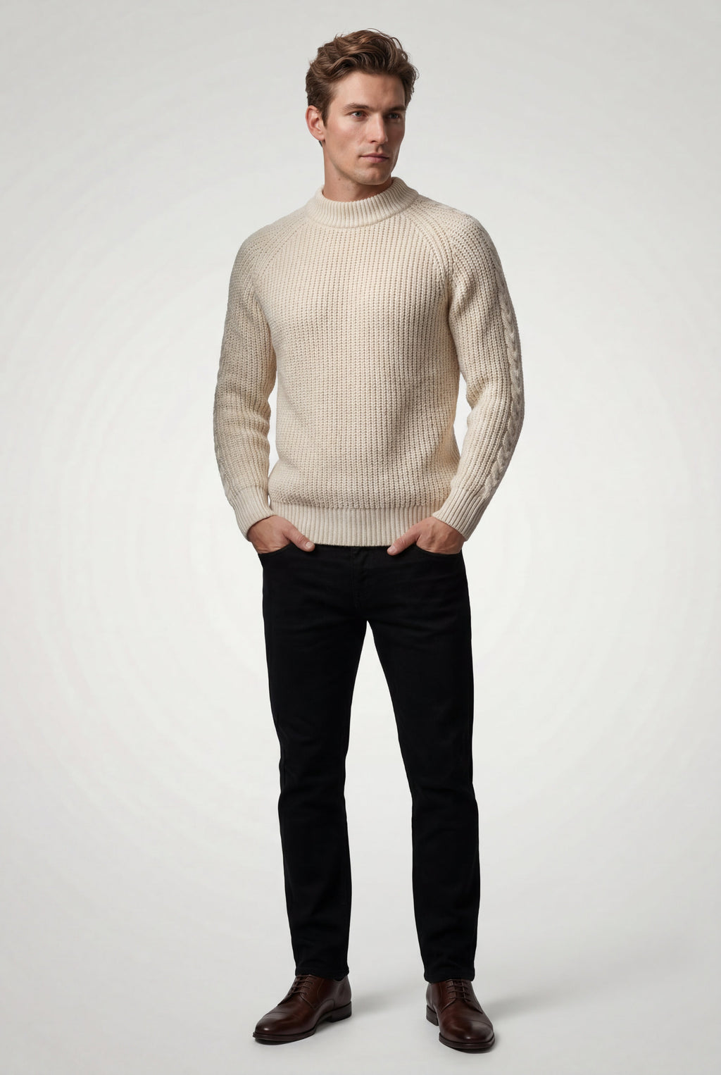 Liam | Chunky Ribbed Slim Fit Crewneck Sweater