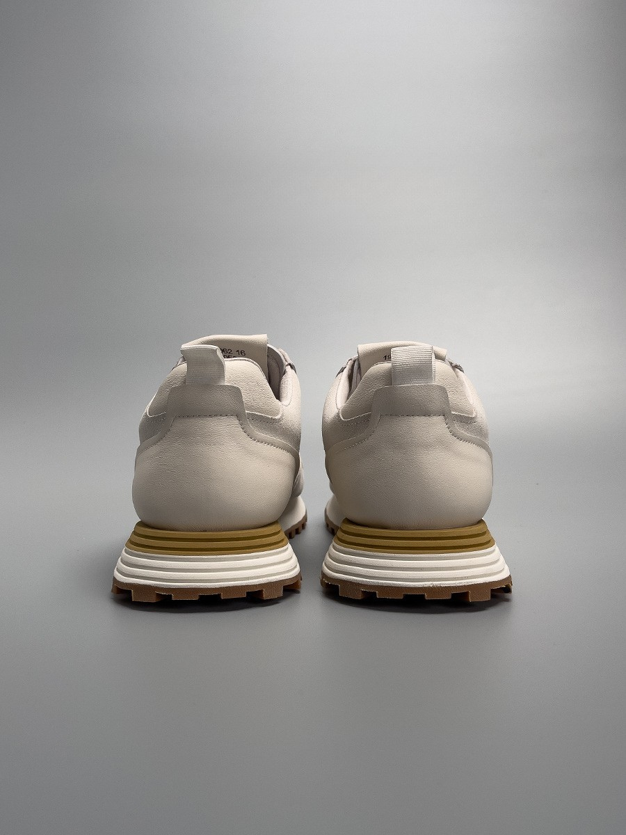 Liam | Ivory Retro-inspired Low Top Sneakers with Chunky Sole