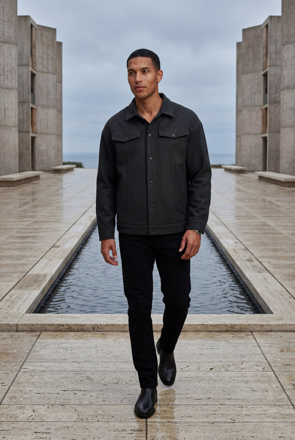 Liam | Men's Structured Snap Front Classic Trucker Jacket