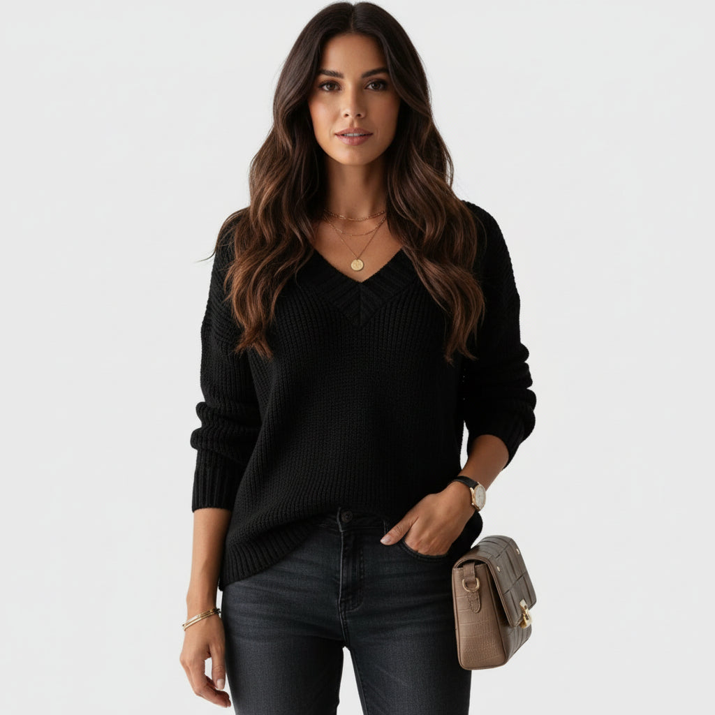 The Nina Maria - Cozy V-Cut Sweater