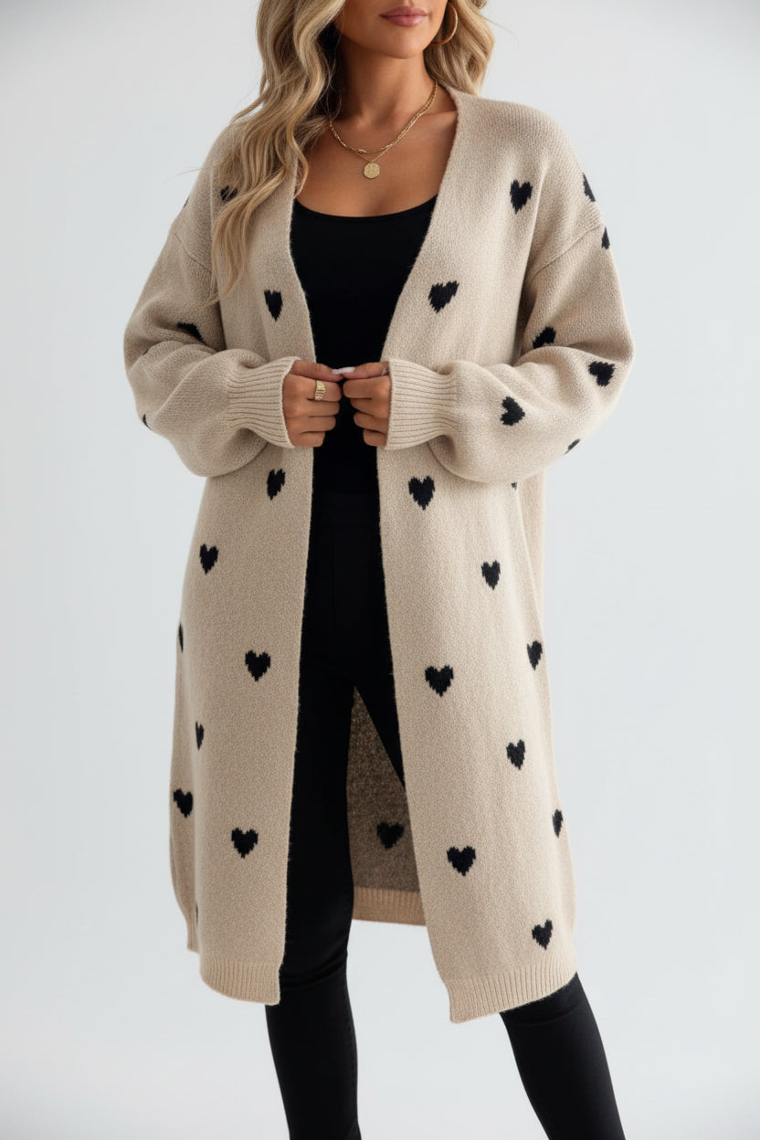 Juliette Maria - Heart Print Cardigan