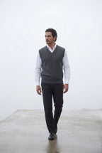 Liam | Classic V-neck Sweater Vest with Ribbed Hem
