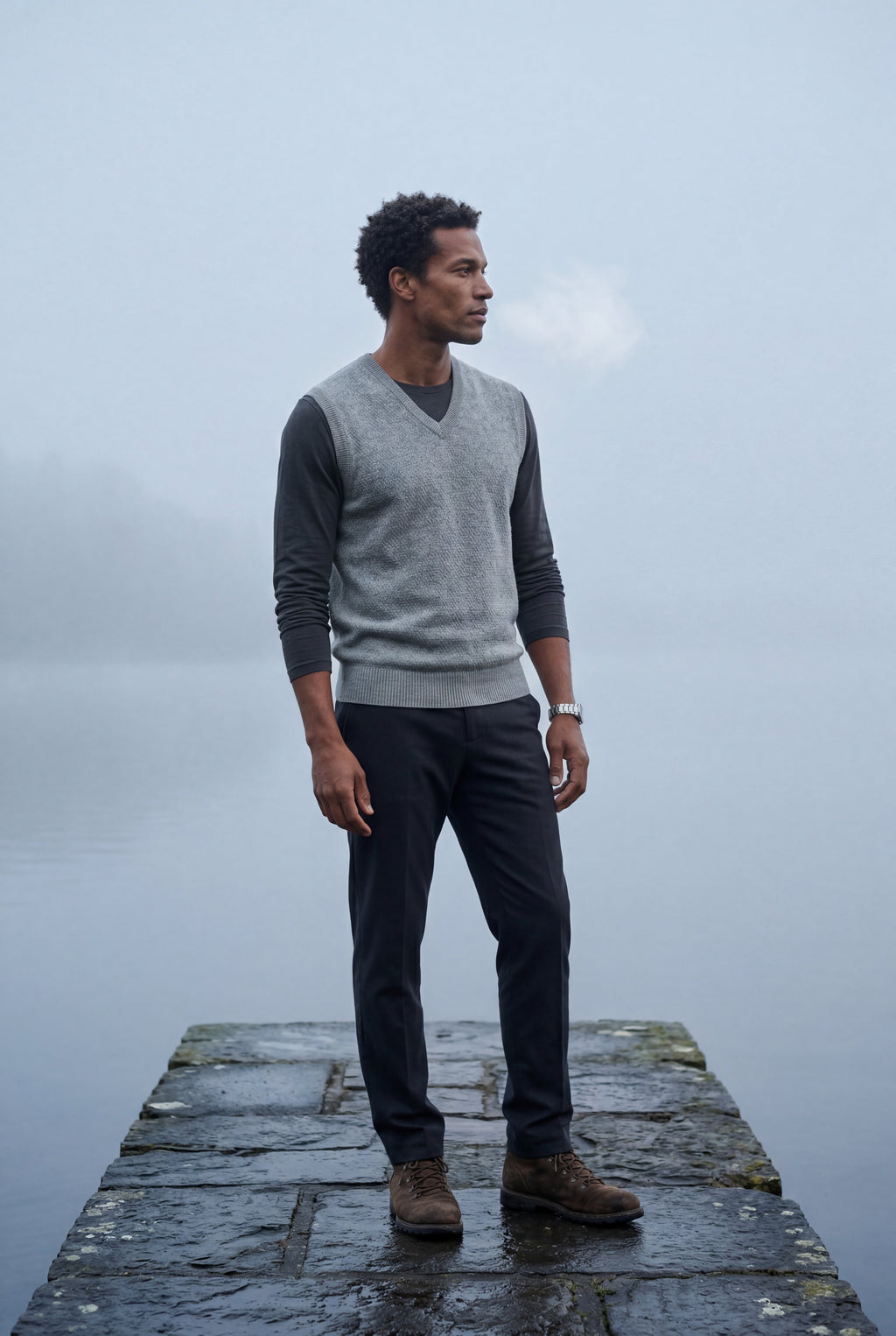 Liam | Classic V-neck Sweater Vest with Ribbed Hem