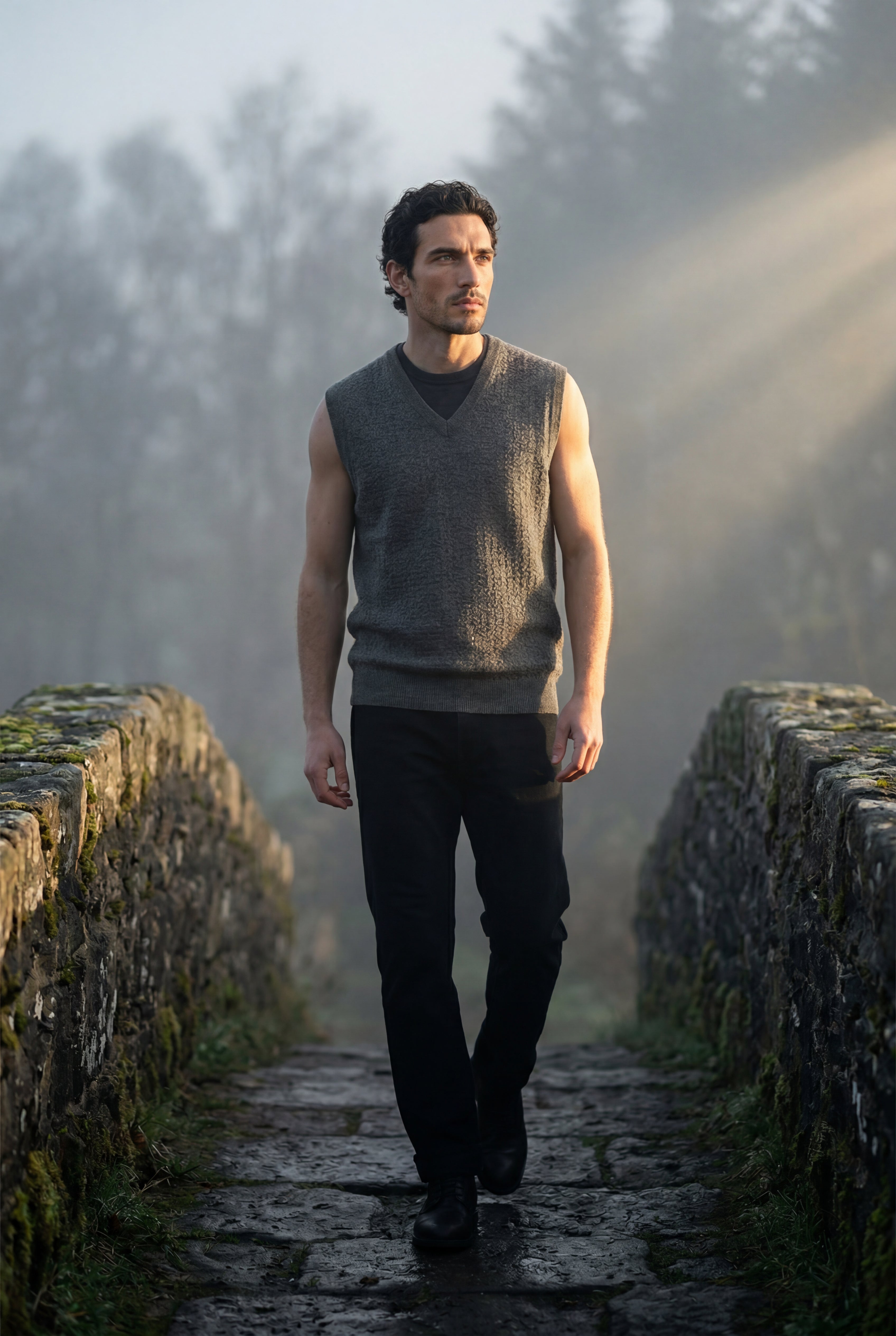 Liam | Classic V-neck Sweater Vest with Ribbed Hem