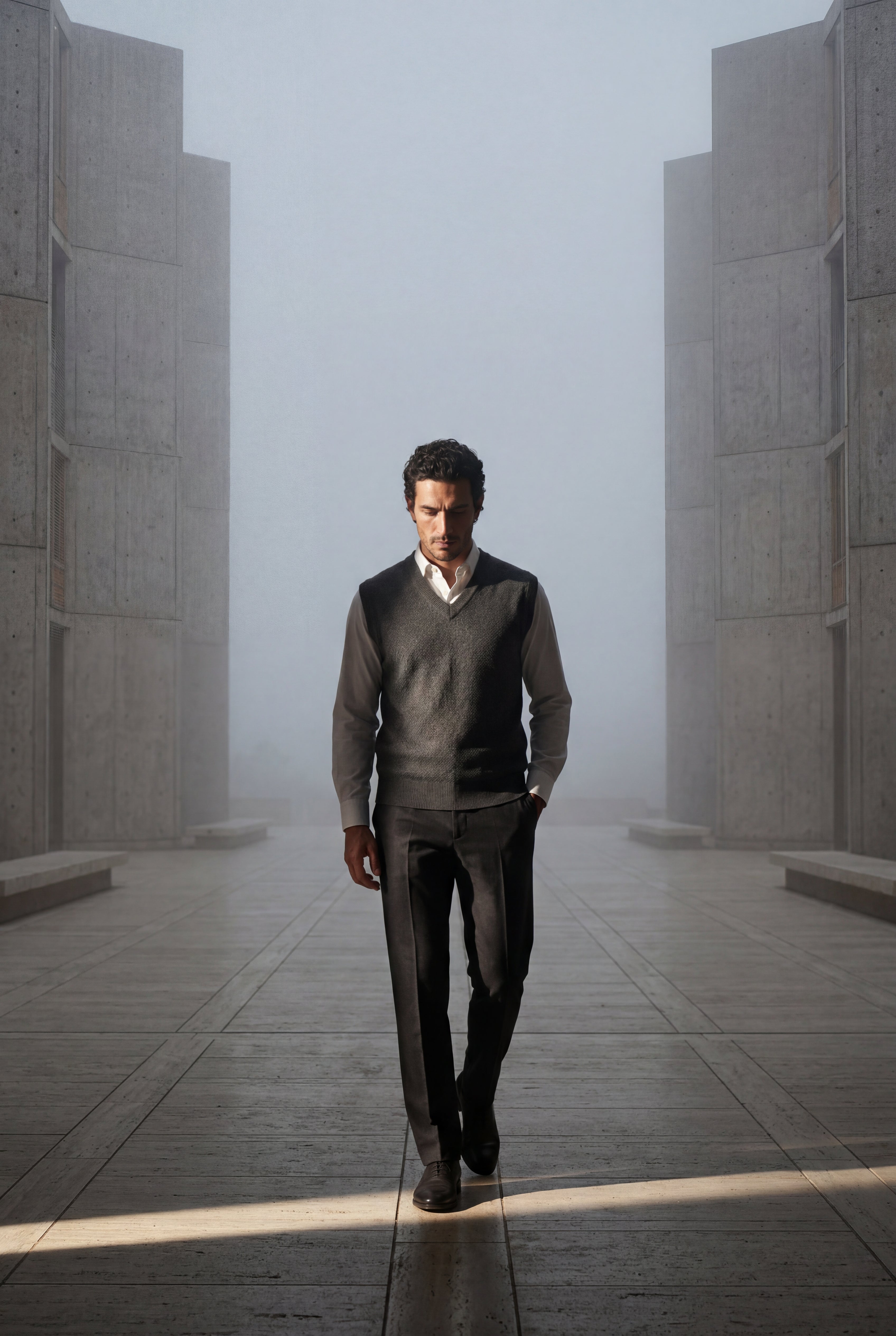 Liam | Classic V-neck Sweater Vest with Ribbed Hem