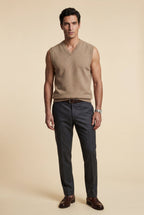 Liam | Classic V-neck Sweater Vest with Ribbed Hem