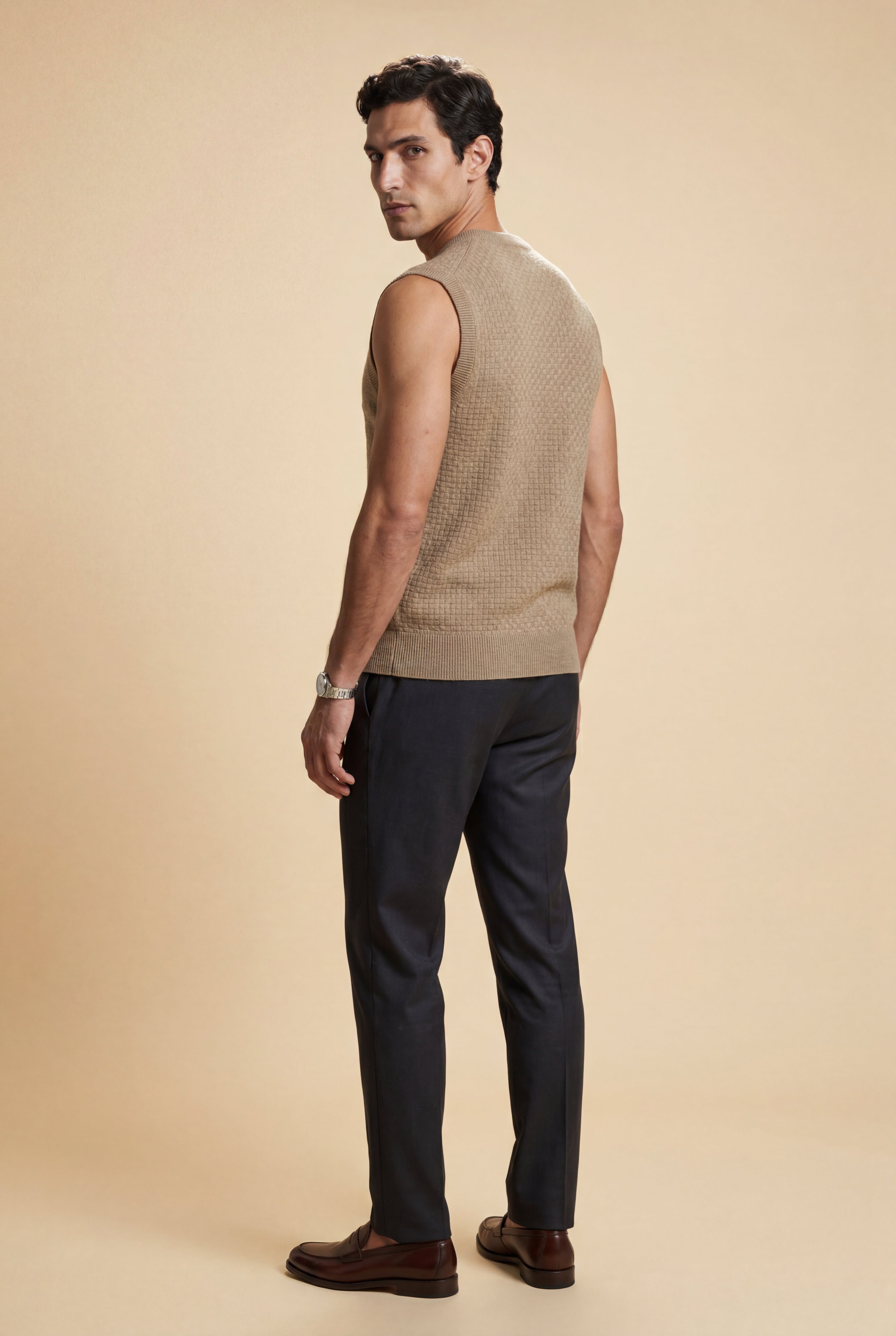 Liam | Classic V-neck Sweater Vest with Ribbed Hem
