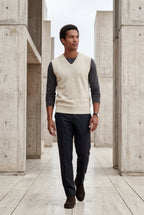 Liam | Classic V-neck Sweater Vest with Ribbed Hem