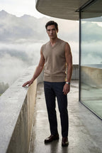 Liam | Classic V-neck Sweater Vest with Ribbed Hem