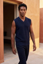 Liam | Classic V-neck Sweater Vest with Ribbed Hem