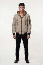 Liam | Contrast Lined Hooded Bomber Jacket