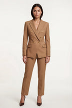 Elcevi | Double-breasted Fitted Blazer with Gold Buttons For Women