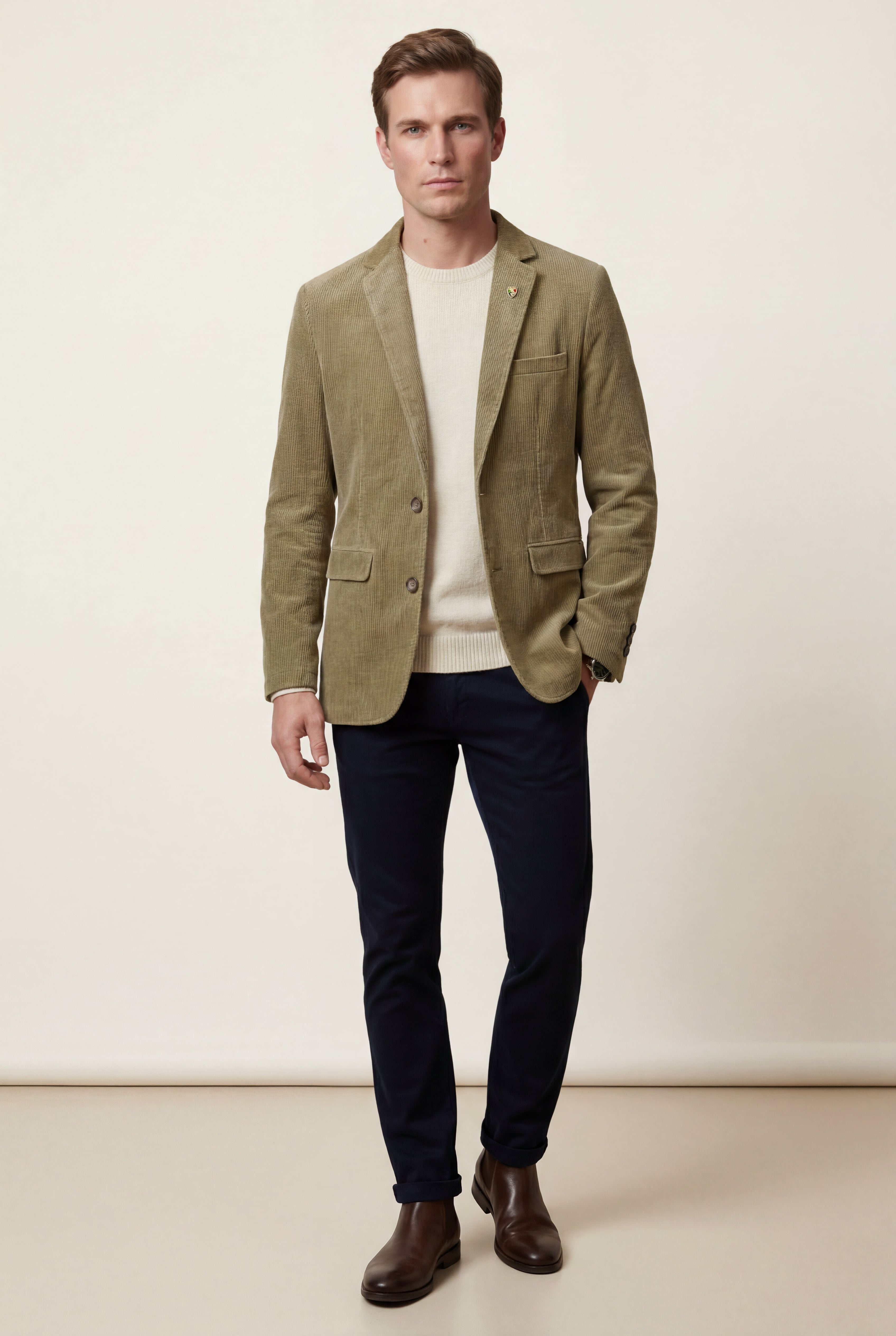 Liam | Fine Wale Tailored Single-breasted Blazer