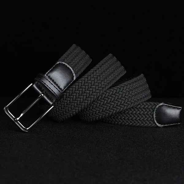 Liam | Men's Braided Stretch Belt with Trim and Buckle