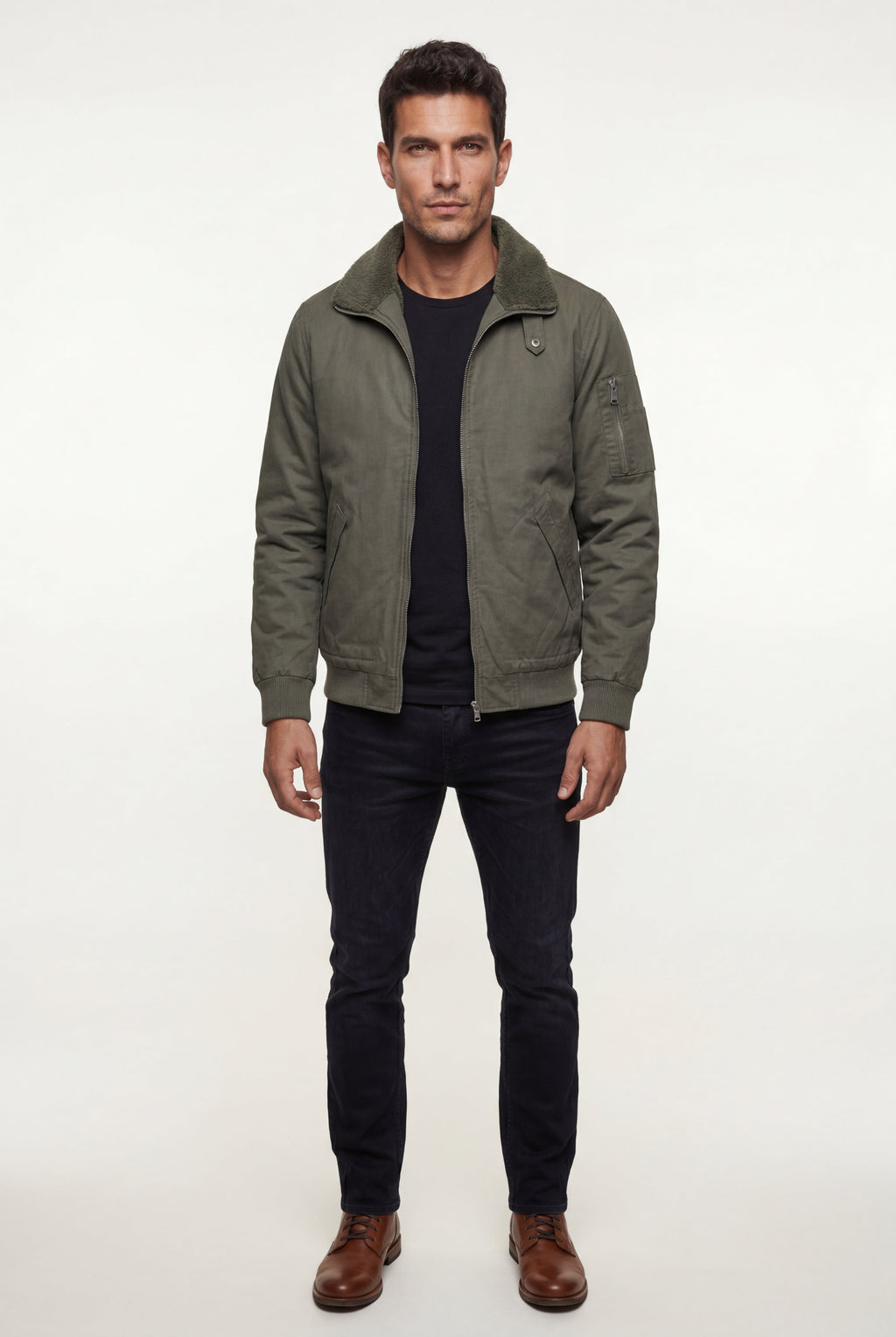 Liam | Men's Faux Collar Classic Bomber Jacket