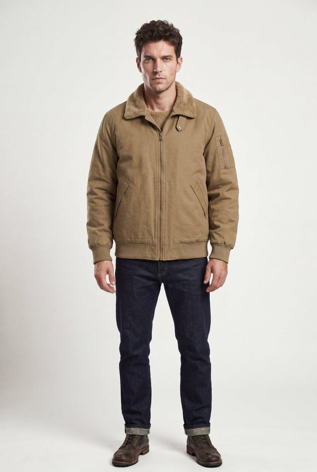 Liam | Men's Faux Collar Classic Bomber Jacket